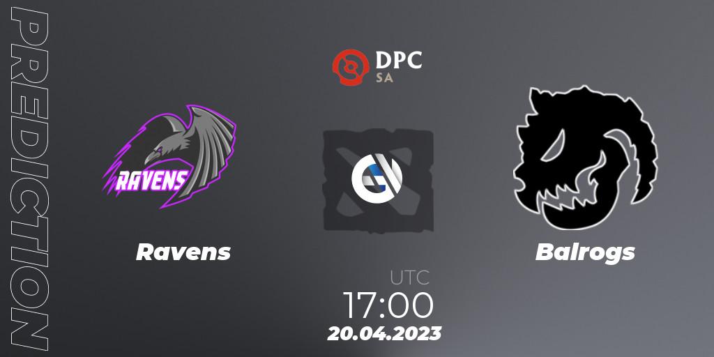 Prognose für das Spiel Ravens VS Balrogs. 20.04.23. Dota 2 - DPC 2023 Tour 2: SA Division II (Lower)