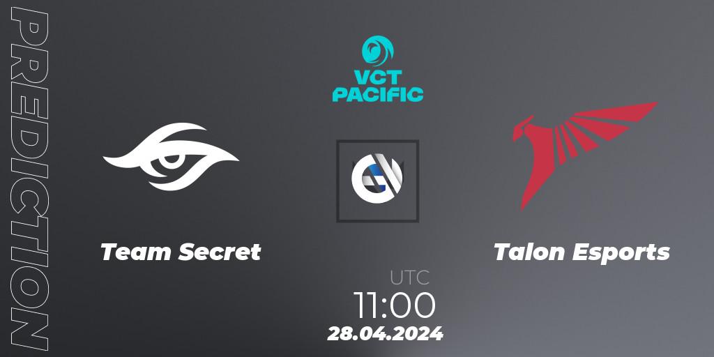 Prognose für das Spiel Team Secret VS Talon Esports. 28.04.24. VALORANT - VALORANT Champions Tour 2024: Pacific League - Stage 1 - Group Stage