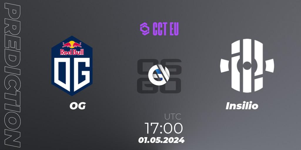 Prognose für das Spiel OG VS Insilio. 01.05.2024 at 17:00. Counter-Strike (CS2) - CCT Season 2 Europe Series 1