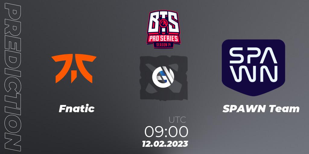 Prognose für das Spiel Fnatic VS SPAWN Team. 13.02.23. Dota 2 - BTS Pro Series Season 14: Southeast Asia