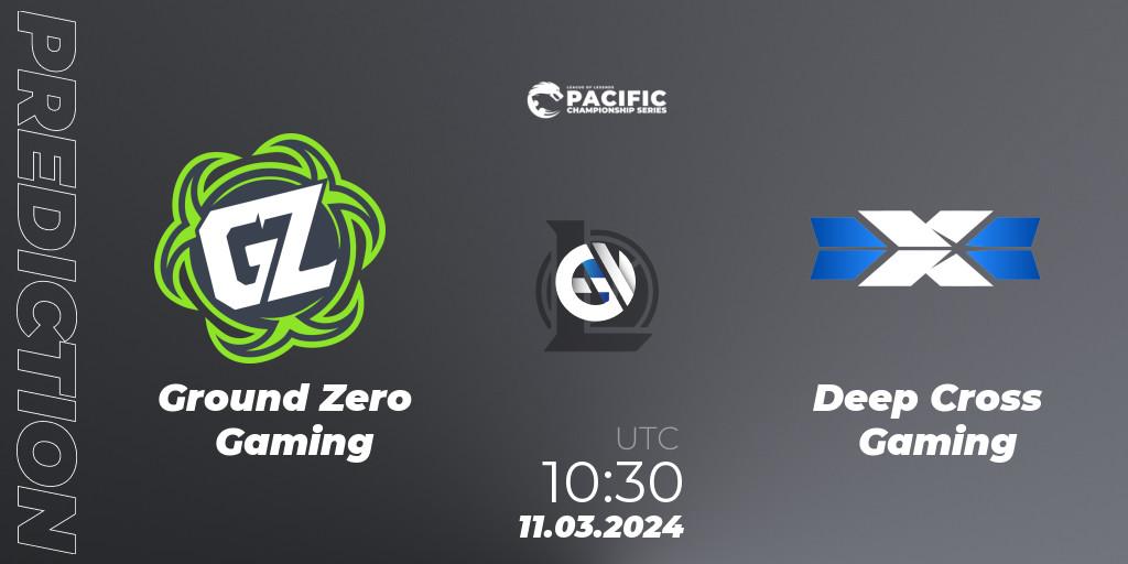 Prognose für das Spiel Ground Zero Gaming VS Deep Cross Gaming. 11.03.24. LoL - PCS Playoffs Spring 2024