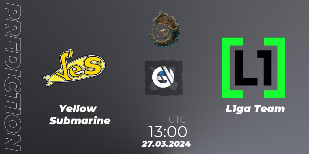 Prognose für das Spiel Yellow Submarine VS L1ga Team. 27.03.2024 at 13:40. Dota 2 - PGL Wallachia Season 1: Eastern Europe Closed Qualifier