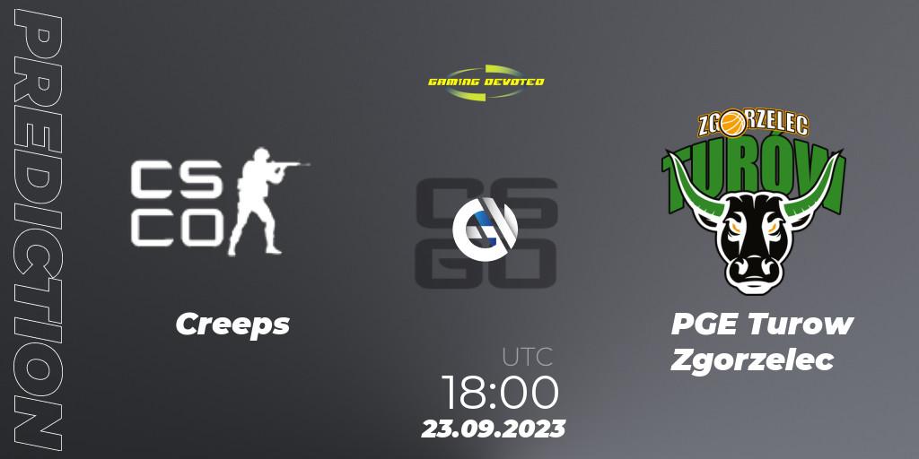 Prognose für das Spiel Creeps VS PGE Turow Zgorzelec. 23.09.2023 at 18:00. Counter-Strike (CS2) - Gaming Devoted Become The Best