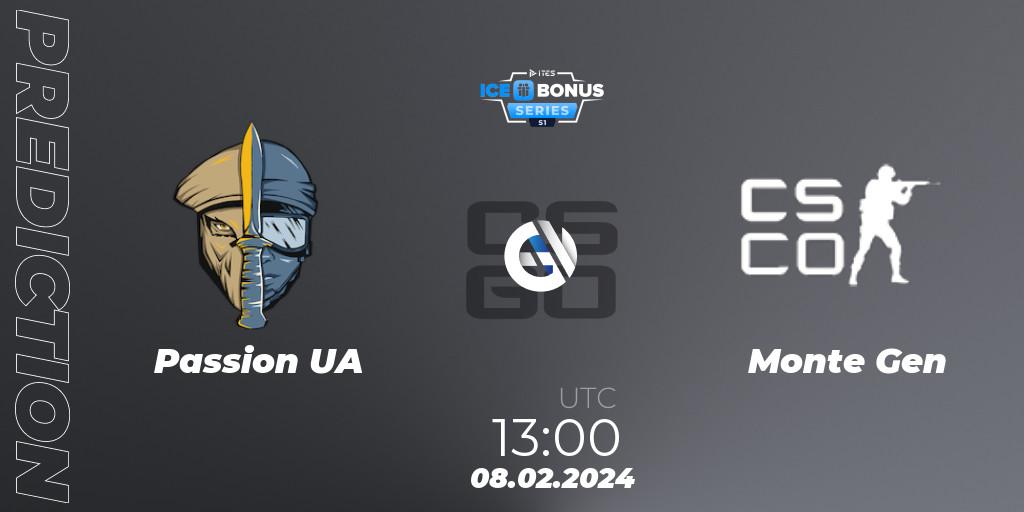 Prognose für das Spiel Passion UA VS Monte Gen. 08.02.2024 at 14:00. Counter-Strike (CS2) - IceBonus Series #1