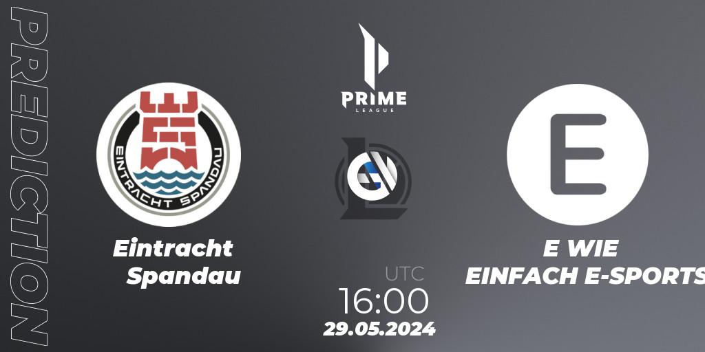 Prognose für das Spiel Eintracht Spandau VS E WIE EINFACH E-SPORTS. 29.05.2024 at 16:00. LoL - Prime League Summer 2024