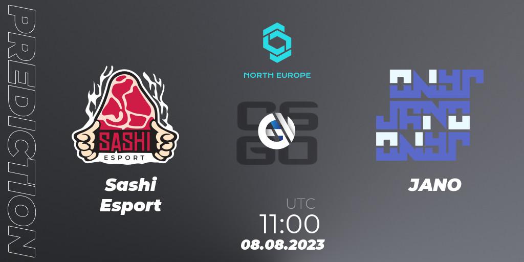 Prognose für das Spiel Sashi Esport VS JANO. 08.08.2023 at 11:00. Counter-Strike (CS2) - CCT North Europe Series #7: Closed Qualifier