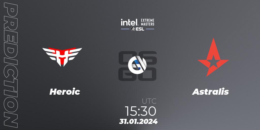 Prognose für das Spiel Heroic VS Astralis. 31.01.24. CS2 (CS:GO) - IEM Katowice 2024 Play-in