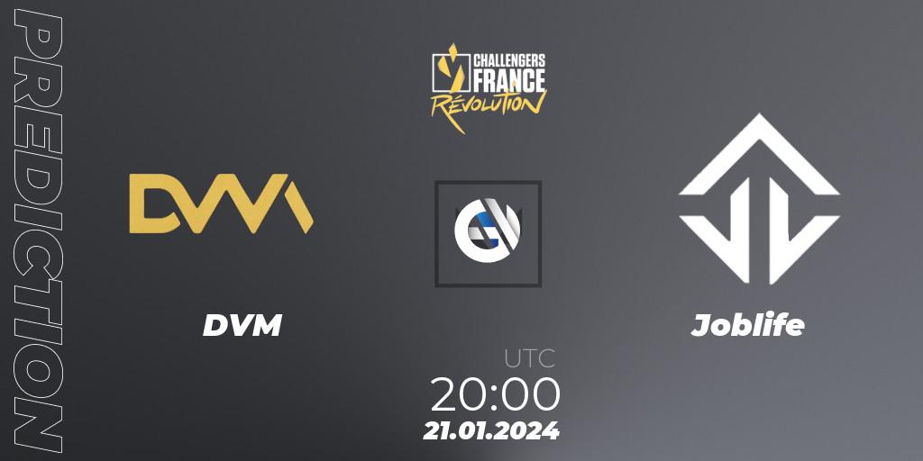 Prognose für das Spiel DVM VS Joblife. 21.01.24. VALORANT - VALORANT Challengers 2024 France: Revolution Split 1