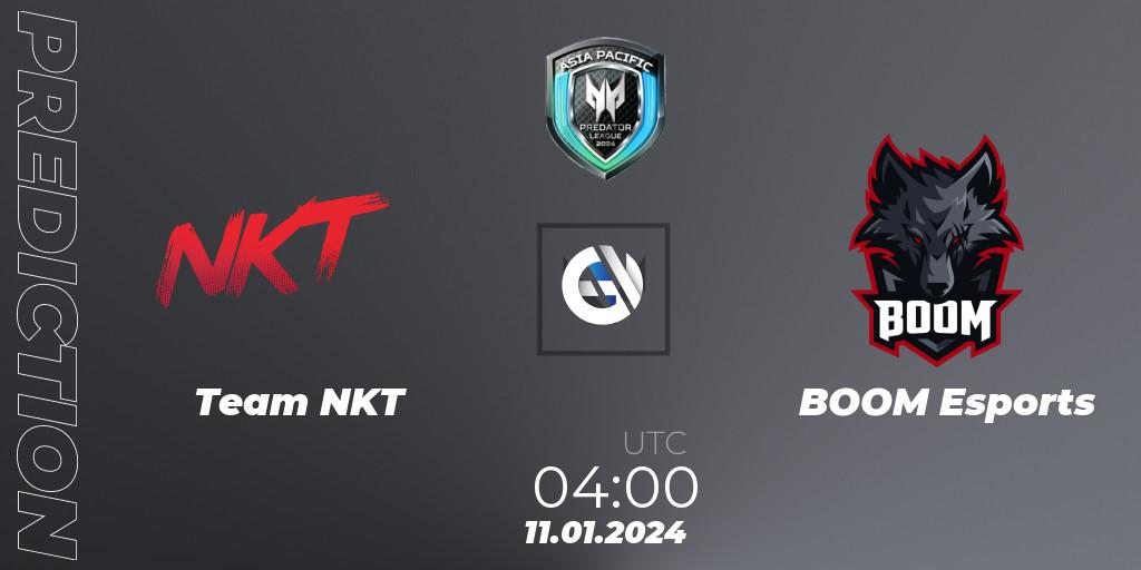 Prognose für das Spiel Team NKT VS BOOM Esports. 11.01.24. VALORANT - Asia Pacific Predator League 2024