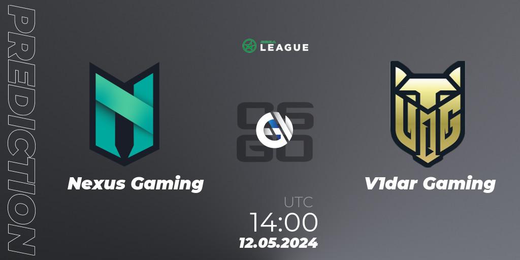Prognose für das Spiel Nexus Gaming VS V1dar Gaming. 12.05.2024 at 14:00. Counter-Strike (CS2) - ESEA Season 49: Advanced Division - Europe