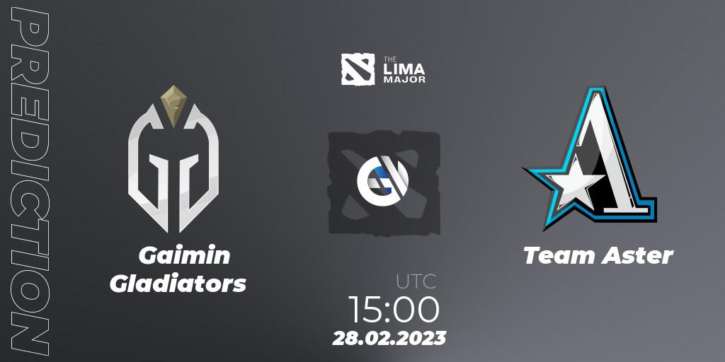 Prognose für das Spiel Gaimin Gladiators VS Team Aster. 28.02.23. Dota 2 - The Lima Major 2023