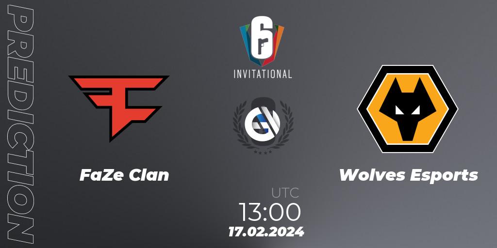 Prognose für das Spiel FaZe Clan VS Wolves Esports. 17.02.24. Rainbow Six - Six Invitational 2024 - Group Stage