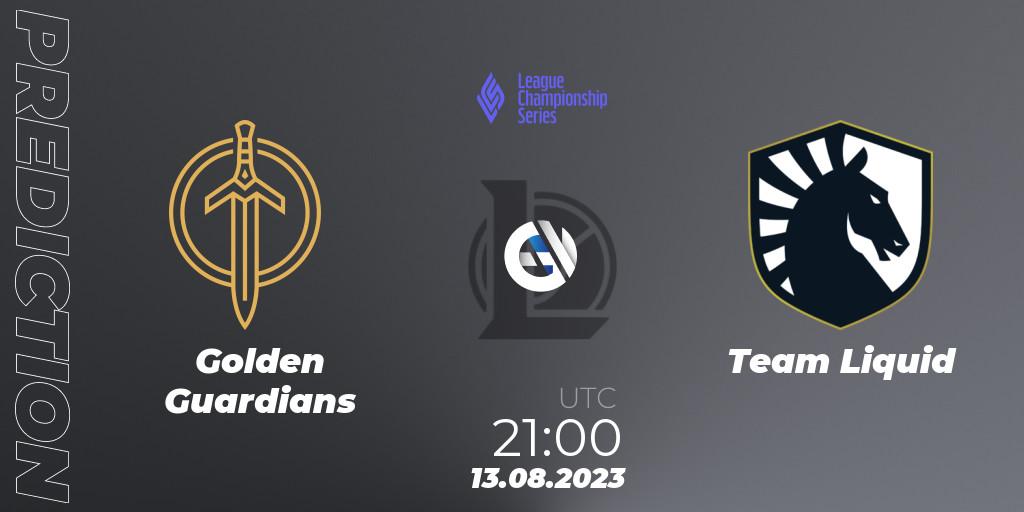 Prognose für das Spiel Golden Guardians VS Team Liquid. 13.08.23. LoL - LCS Summer 2023 - Playoffs