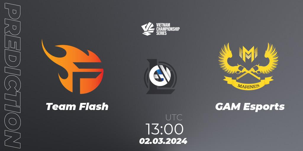 Prognose für das Spiel Team Flash VS GAM Esports. 02.03.24. LoL - VCS Dawn 2024 - Group Stage