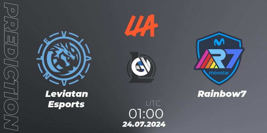 Prognose für das Spiel Leviatan Esports VS Rainbow7. 24.07.2024 at 01:00. LoL - LLA Closing 2024 - Group Stage