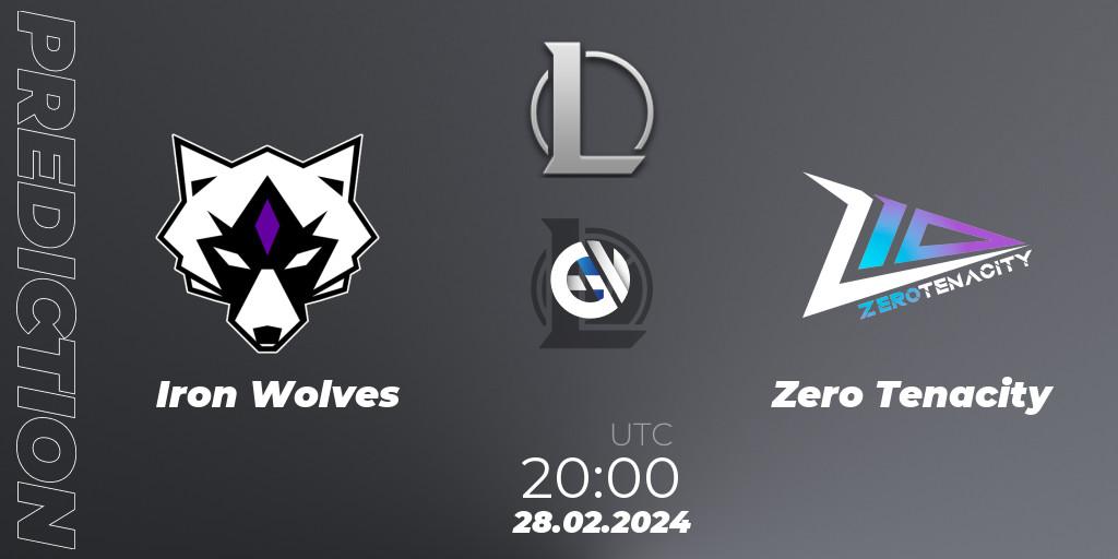Prognose für das Spiel Iron Wolves VS Zero Tenacity. 28.02.24. LoL - Ultraliga S11