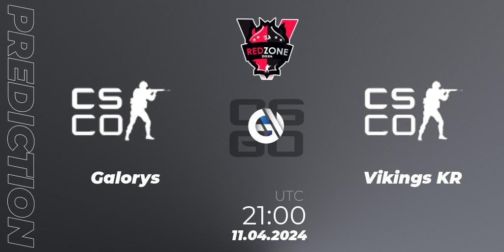Prognose für das Spiel Galorys VS Vikings KR. 11.04.24. CS2 (CS:GO) - RedZone PRO League 2024 Season 2