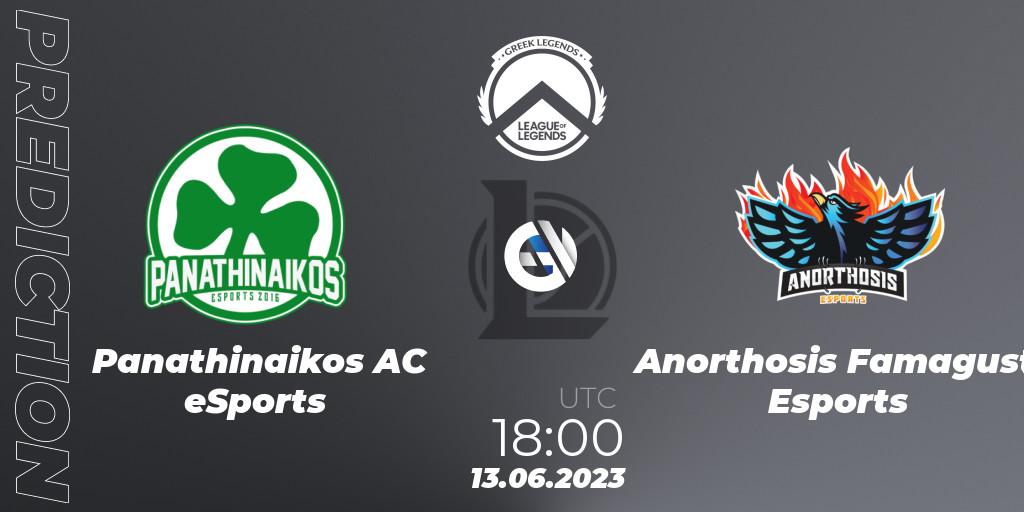 Prognose für das Spiel Panathinaikos AC eSports VS Anorthosis Famagusta Esports. 13.06.23. LoL - Greek Legends League Summer 2023