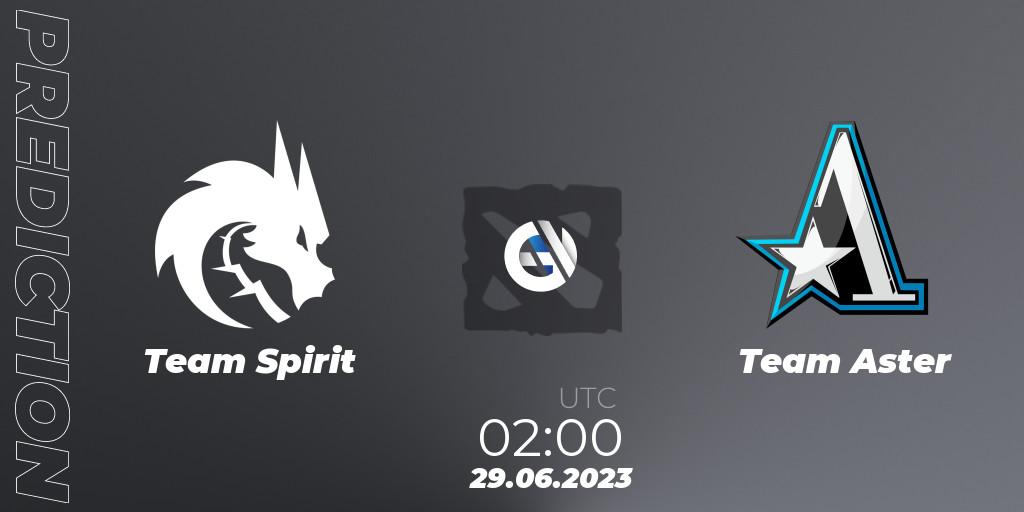 Prognose für das Spiel Team Spirit VS Team Aster. 29.06.2023 at 02:15. Dota 2 - Bali Major 2023 - Group Stage
