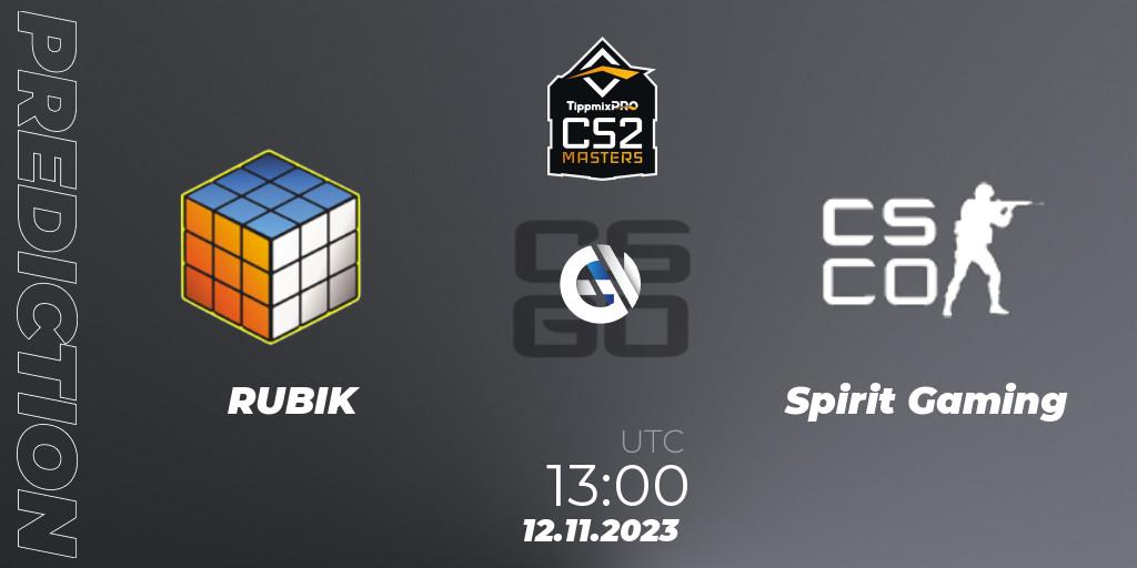 Prognose für das Spiel RUBIK VS Spirit Gaming. 12.11.23. CS2 (CS:GO) - TippmixPro Masters Fall 2023