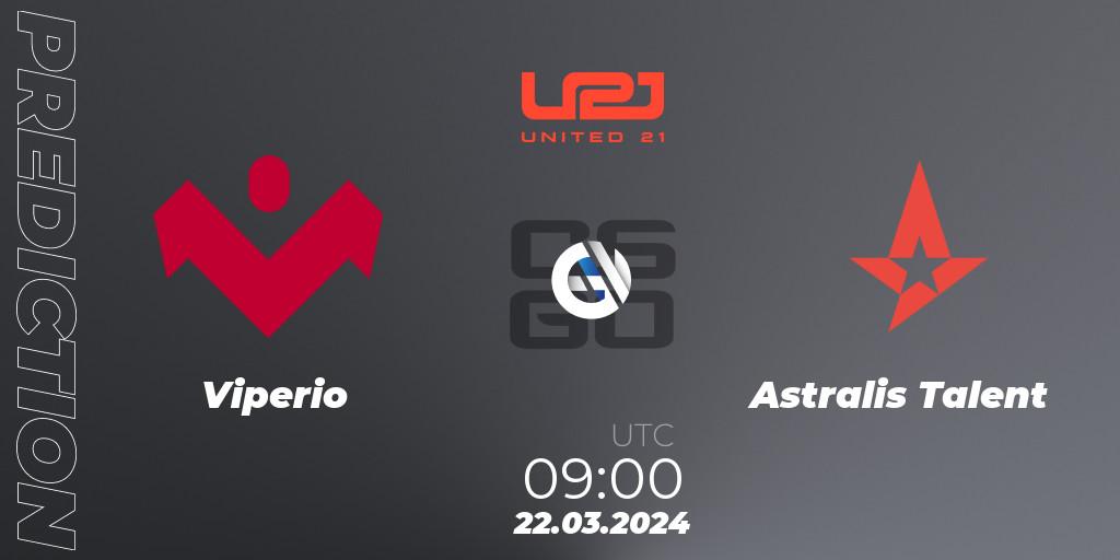 Prognose für das Spiel Viperio VS Astralis Talent. 22.03.24. CS2 (CS:GO) - United21 Season 13