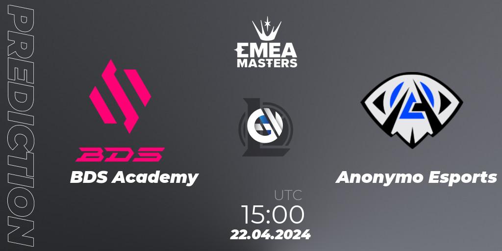 Prognose für das Spiel BDS Academy VS Anonymo Esports. 22.04.24. LoL - EMEA Masters Spring 2024 - Playoffs
