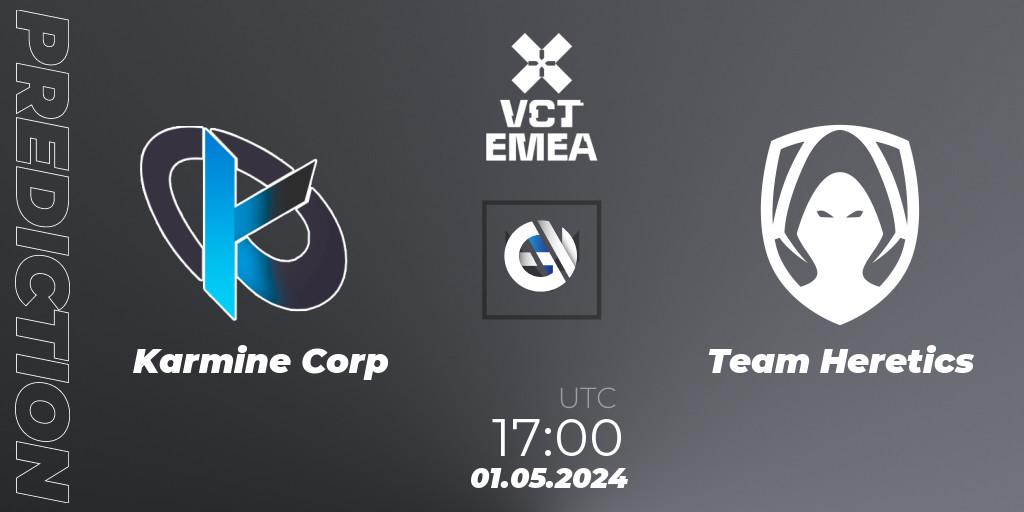 Prognose für das Spiel Karmine Corp VS Team Heretics. 01.05.24. VALORANT - VALORANT Champions Tour 2024: EMEA League - Stage 1 - Group Stage