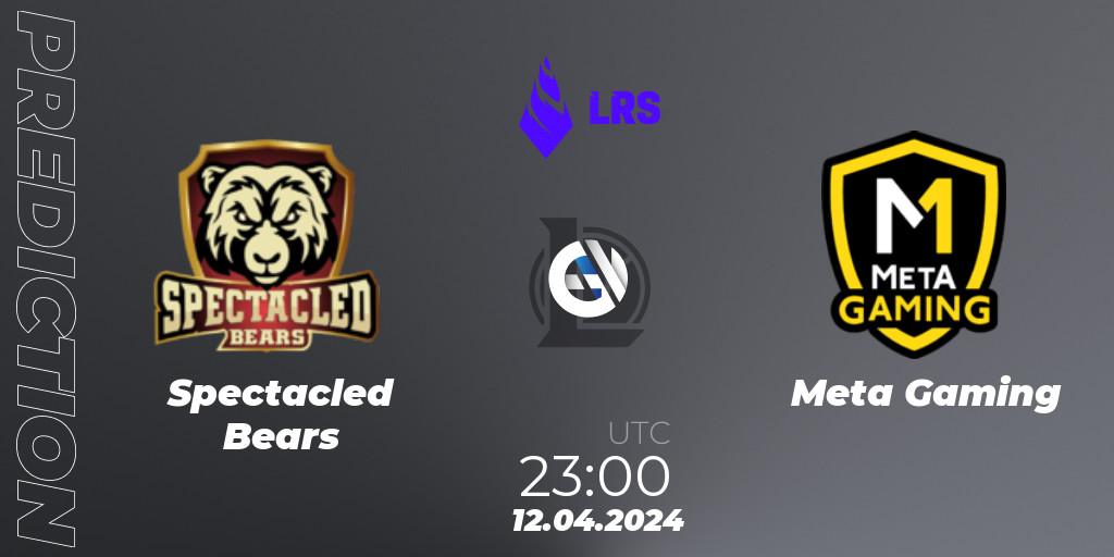 Prognose für das Spiel Spectacled Bears VS Meta Gaming. 12.04.24. LoL - Liga Regional Sur 2024