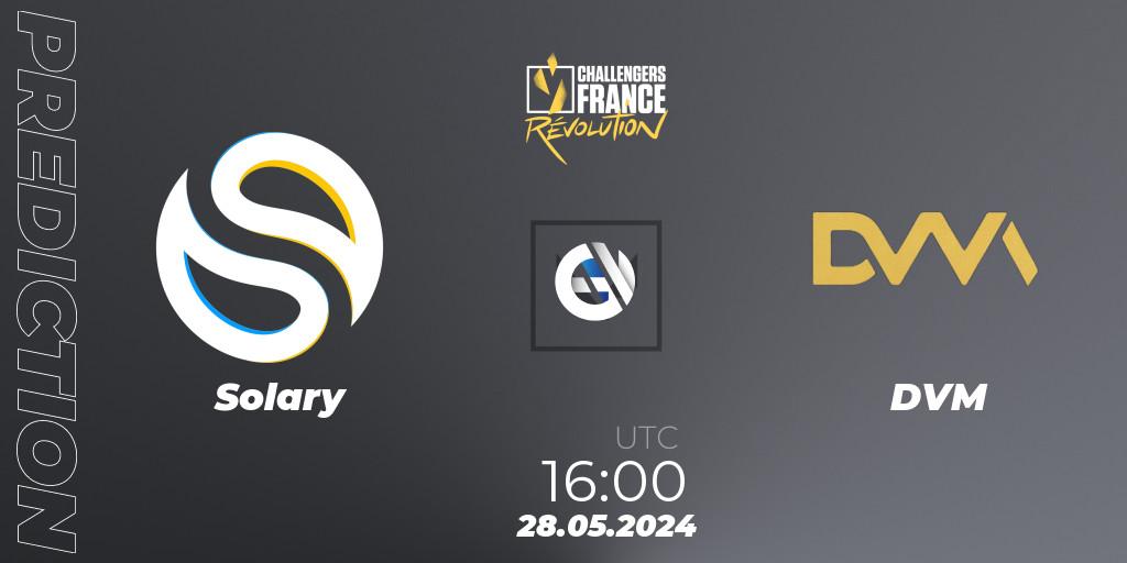 Prognose für das Spiel Solary VS DVM. 28.05.2024 at 16:00. VALORANT - VALORANT Challengers 2024 France: Revolution Split 2