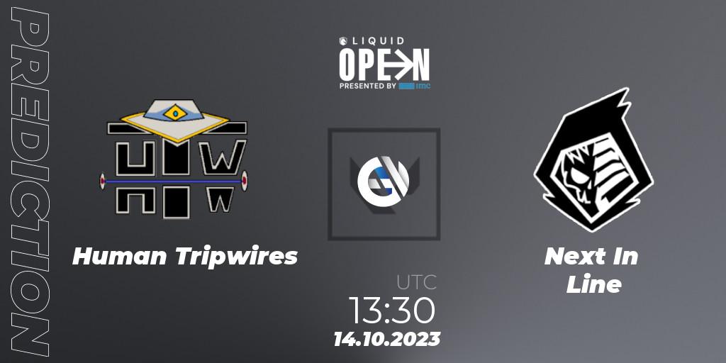 Prognose für das Spiel Human Tripwires VS Next In Line. 14.10.23. VALORANT - Liquid Open 2023 - Europe