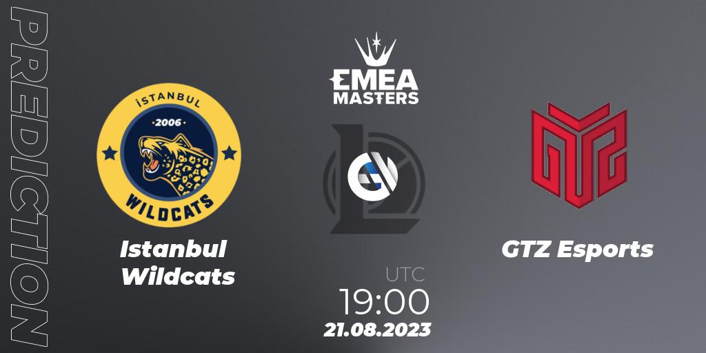 Prognose für das Spiel Istanbul Wildcats VS GTZ Esports. 21.08.23. LoL - EMEA Masters Summer 2023