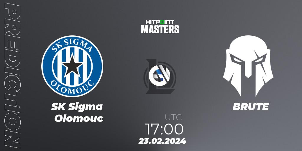 Prognose für das Spiel SK Sigma Olomouc VS BRUTE. 23.02.24. LoL - Hitpoint Masters Spring 2024