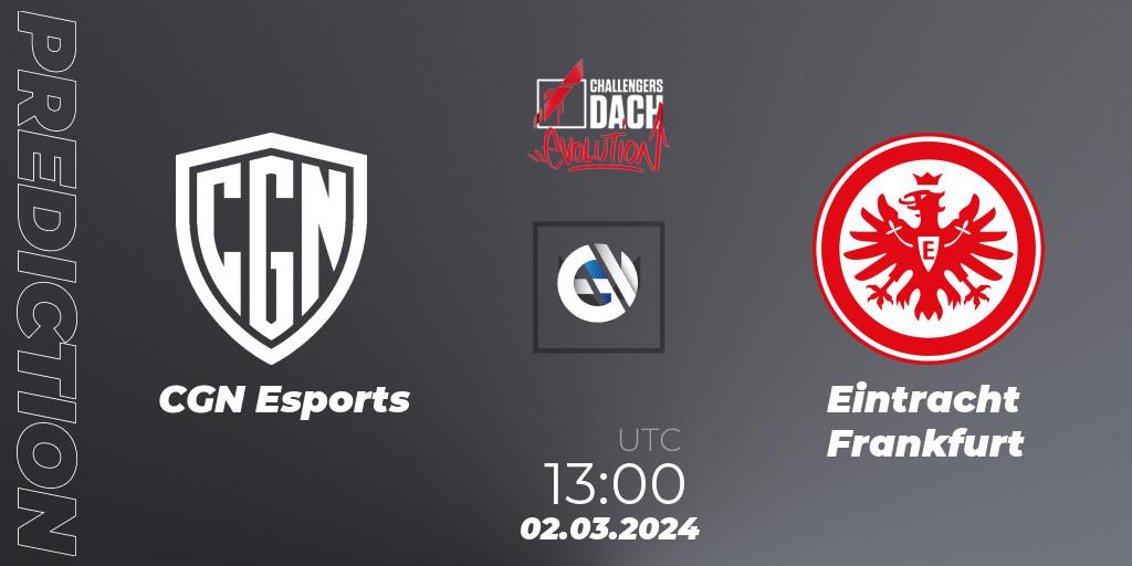 Prognose für das Spiel CGN Esports VS Eintracht Frankfurt. 02.03.24. VALORANT - VALORANT Challengers 2024 DACH: Evolution Split 1