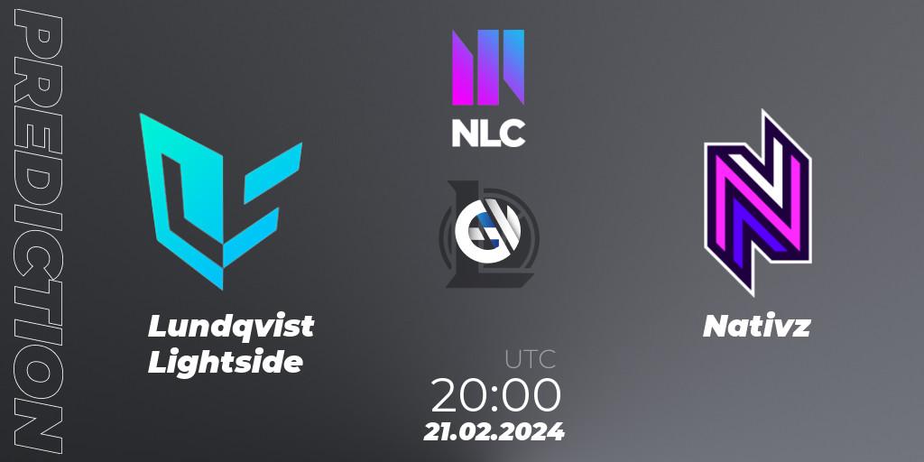 Prognose für das Spiel Lundqvist Lightside VS Nativz. 21.02.24. LoL - NLC 1st Division Spring 2024