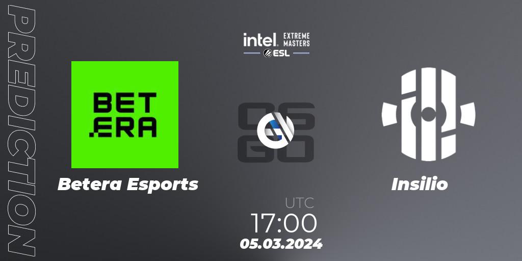 Prognose für das Spiel Betera Esports VS Insilio. 05.03.24. CS2 (CS:GO) - Intel Extreme Masters Dallas 2024: European Open Qualifier #2