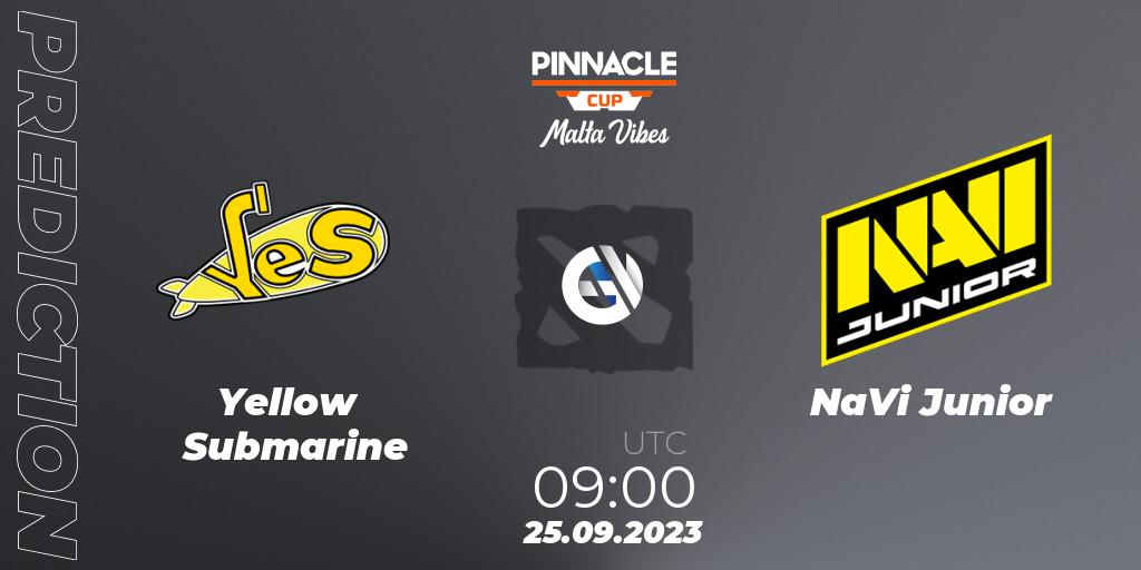 Prognose für das Spiel Yellow Submarine VS NaVi Junior. 25.09.2023 at 09:02. Dota 2 - Pinnacle Cup: Malta Vibes #4