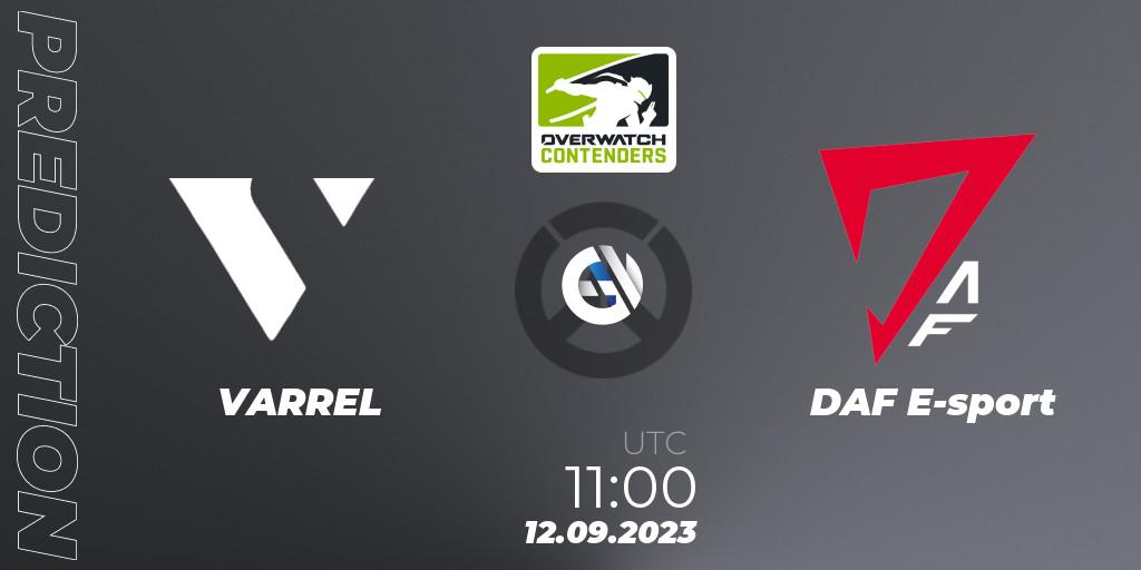 Prognose für das Spiel VARREL VS DAF E-sport. 12.09.2023 at 11:00. Overwatch - Overwatch Contenders 2023 Fall Series: Asia Pacific