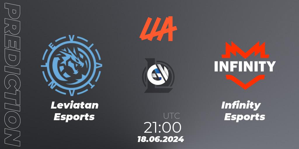 Prognose für das Spiel Leviatan Esports VS Infinity Esports. 18.06.2024 at 21:00. LoL - LLA Closing 2024 - Group Stage