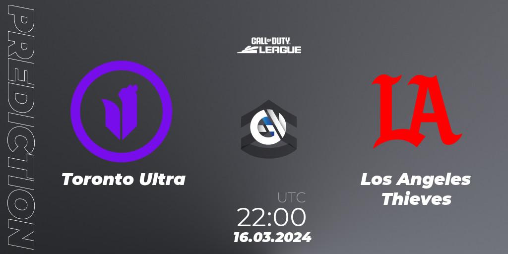 Prognose für das Spiel Toronto Ultra VS Los Angeles Thieves. 16.03.2024 at 22:00. Call of Duty - Call of Duty League 2024: Stage 2 Major Qualifiers