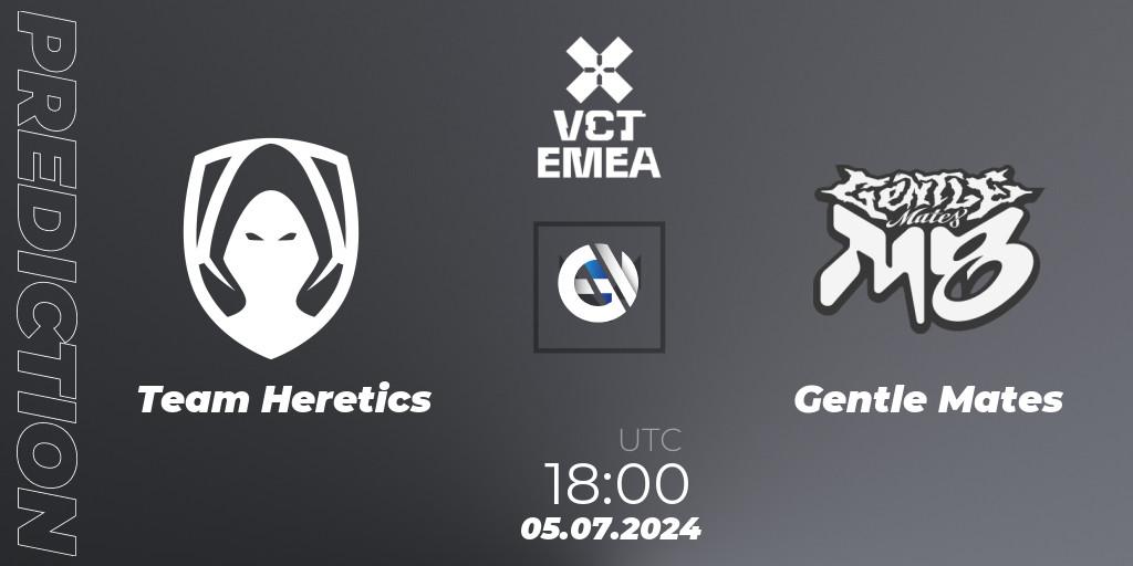 Prognose für das Spiel Team Heretics VS Gentle Mates. 05.07.2024 at 19:00. VALORANT - VALORANT Champions Tour 2024: EMEA League - Stage 2 - Group Stage