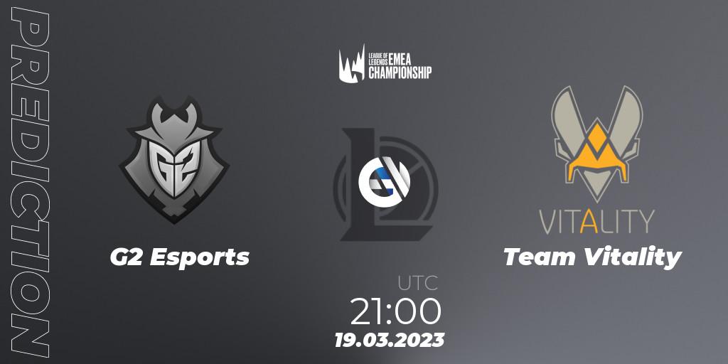 Prognose für das Spiel G2 Esports VS Team Vitality. 19.03.2023 at 21:00. LoL - LEC Spring 2023 - Regular Season