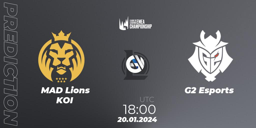 Prognose für das Spiel MAD Lions KOI VS G2 Esports. 20.01.24. LoL - LEC Winter 2024 - Regular Season