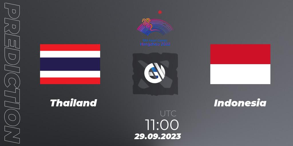 Prognose für das Spiel Thailand VS Indonesia. 29.09.23. Dota 2 - 2022 Asian Games