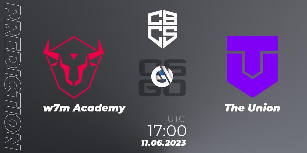 Prognose für das Spiel w7m Academy VS The Union. 11.06.2023 at 17:00. Counter-Strike (CS2) - CBCS 2023 Season 1: Open Qualifier #2