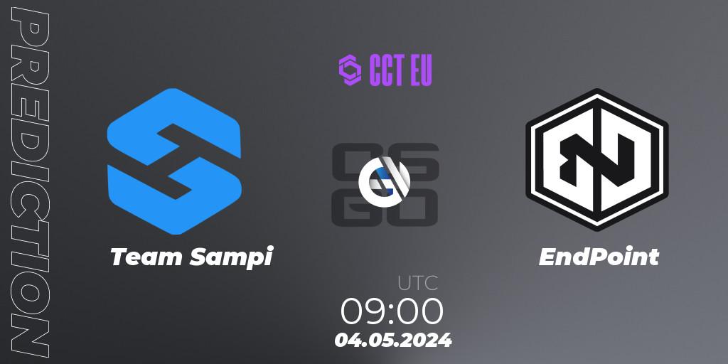 Prognose für das Spiel Team Sampi VS EndPoint. 04.05.2024 at 09:00. Counter-Strike (CS2) - CCT Season 2 Europe Series 2 