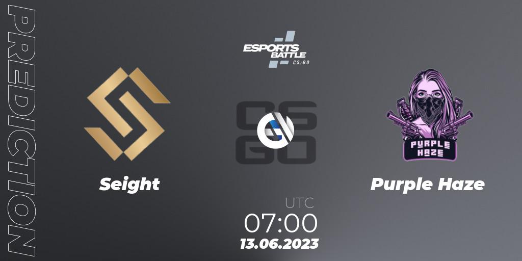 Prognose für das Spiel Seight VS Purple Haze. 13.06.23. CS2 (CS:GO) - ESportsBattle Season 21