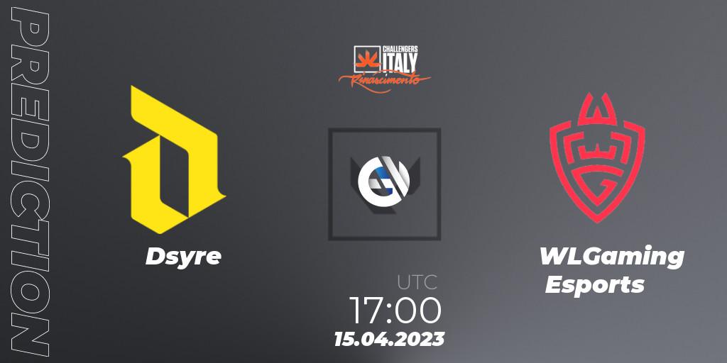 Prognose für das Spiel Dsyre VS WLGaming Esports. 15.04.23. VALORANT - VALORANT Challengers 2023 Italy: Rinascimento Split 2