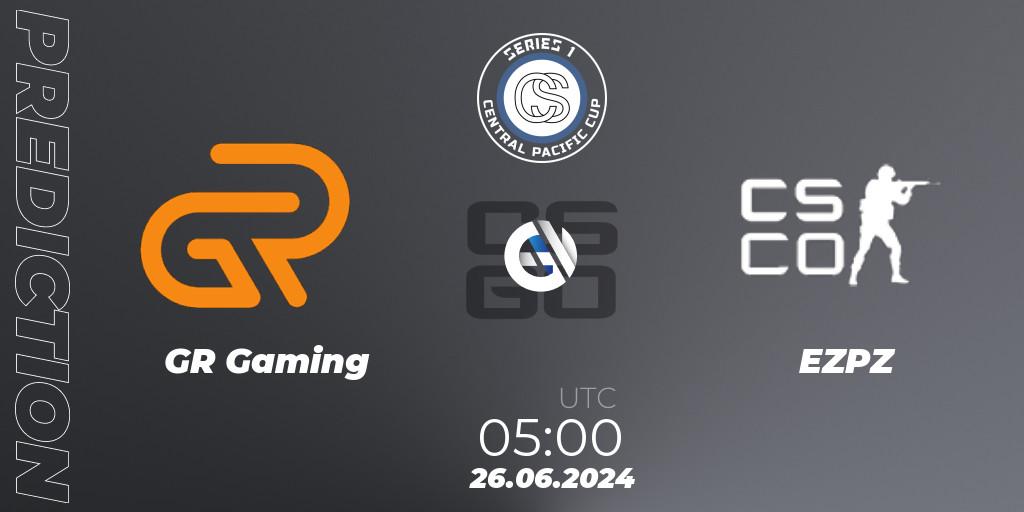 Prognose für das Spiel GR Gaming VS EZPZ. 30.06.2024 at 08:00. Counter-Strike (CS2) - Central Pacific Cup: Series 1