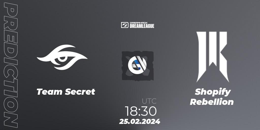 Prognose für das Spiel Team Secret VS Shopify Rebellion. 25.02.24. Dota 2 - DreamLeague Season 22