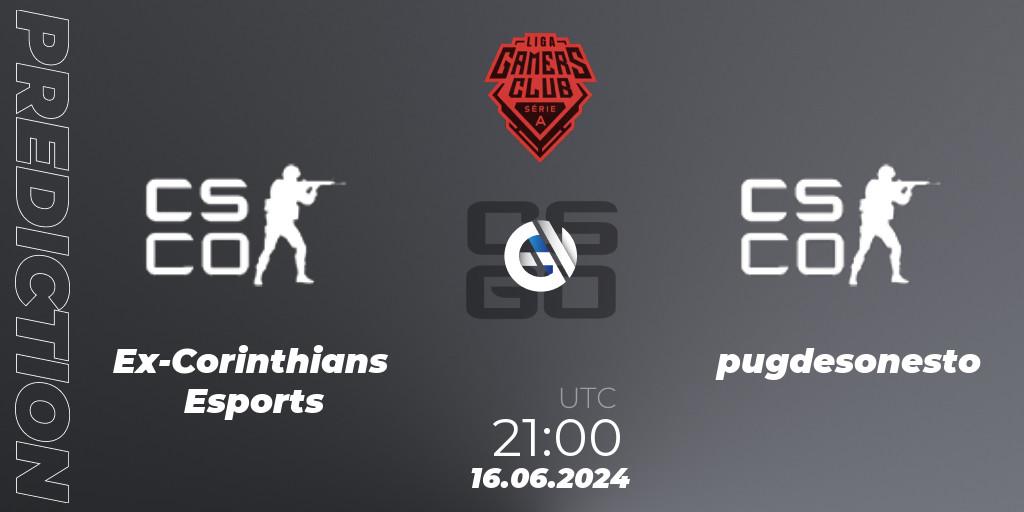 Prognose für das Spiel Ex-Corinthians Esports VS pugdesonesto. 17.06.2024 at 23:00. Counter-Strike (CS2) - Gamers Club Liga Série A: June 2024